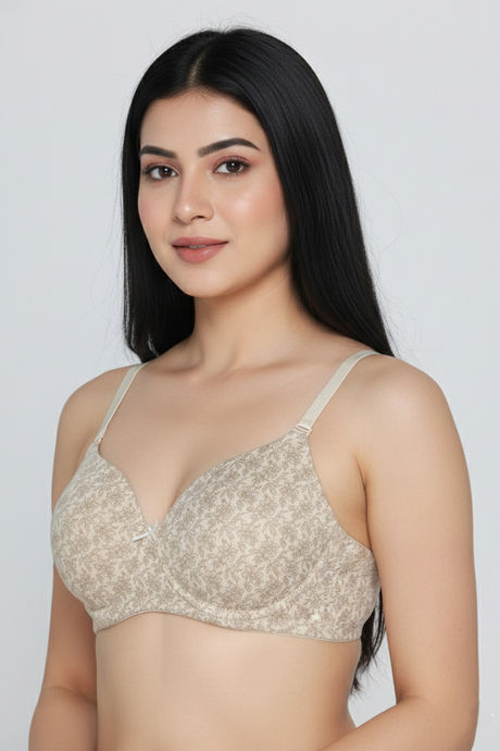 Zivame Padded Regular Wired 3/4th Coverage Tshirt Bra - Skin Flowly Floral — image 2